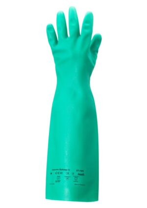 0076490447465_1 Safety chemical gloves Ansell AlphaTec® Solvex® 37-185, elbow-length, green, size 11