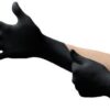 0076490609174_1 Ühekordsed nitriilkindad Ansell MICROFLEX Midknight Touch 93-732, Ergoform, 100 tk, 0,07mm, suurus M (7.5-8), mustad
