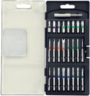 11501570039_1 Eriotsakute komplekt värvikoodidega, 25mm ja 50mm otsikud + magnetiga otsakuhoidja. 25 osa