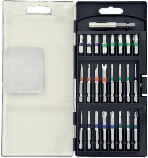 11501570039_1 Eriotsakute komplekt värvikoodidega, 25mm ja 50mm otsikud + magnetiga otsakuhoidja. 25 osa