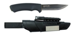 11742 Morakniv Bushcraft Survival BlackBlade™ Nuga – Süsinikteras, 3.2 mm Tera, Süütepulk + Teritaja
