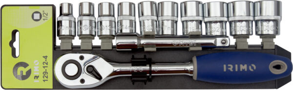 129-12-4 Narre ja padrunite kmpl 10-24mm 1/2" koos pikendusega 12 osa Irimo