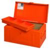 1496MB2 Oranž metallist tööriista kast 530x290x290mm, lisa sahtliga ja tugevdatud korpusega