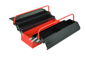 1497MBF550 Tööriistakast 5 sahtli osaga metallist oran