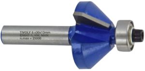 3128820678067_1 Sõrmfrees laagriga, 32x15 mm, 45°, 8mm saba