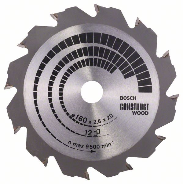 3165140194235_1 Bosch saeketas 160x20/16x2.6/1.6mm, 12HB, Construct puidule
