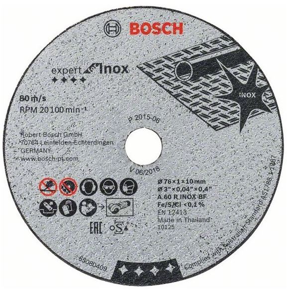 3165140830560_1 Lõikeketas Bosch 76x1x10mm, INOX - 5tk