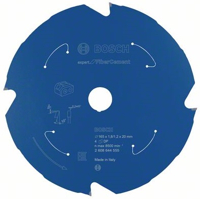 3165140957854_1 Bosch saeketas 165x20x1.8/1.2mm, z4, tsementkiudplaadile