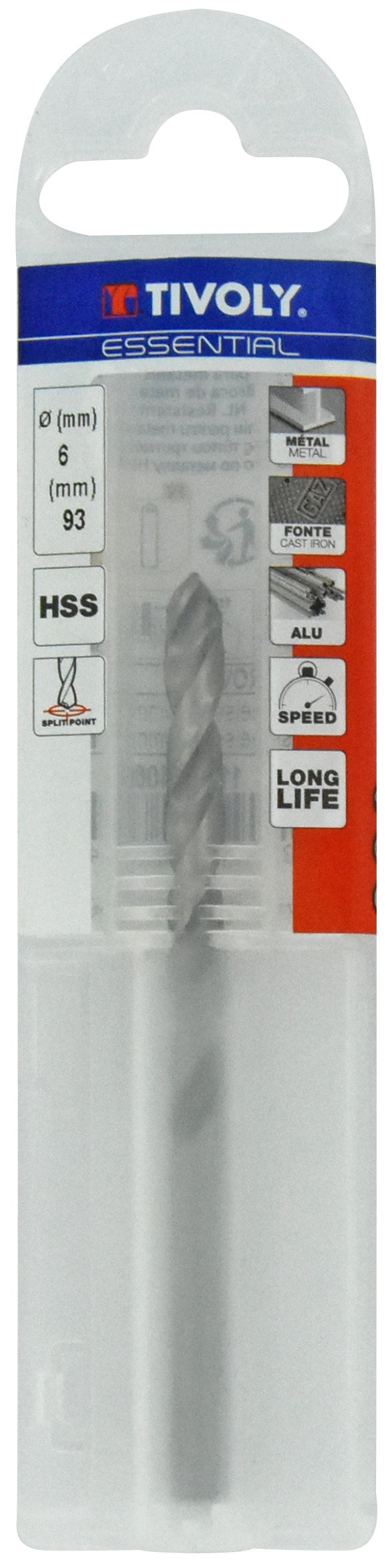 3221910206024_1 Metallipuur 6.0 mm, HSS, üleni lihvitud, Tipunurk terav (split point) 118°, jaepakend