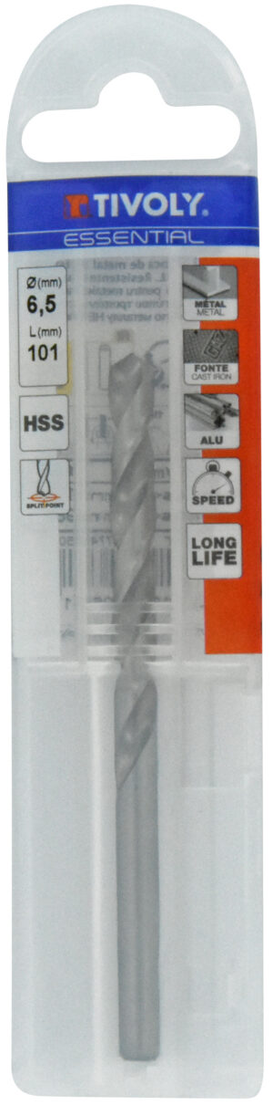 3221910206031_1 Metallipuur 6.5 mm, HSS, üleni lihvitud, Tipunurk terav (split point) 118°, jaepakend