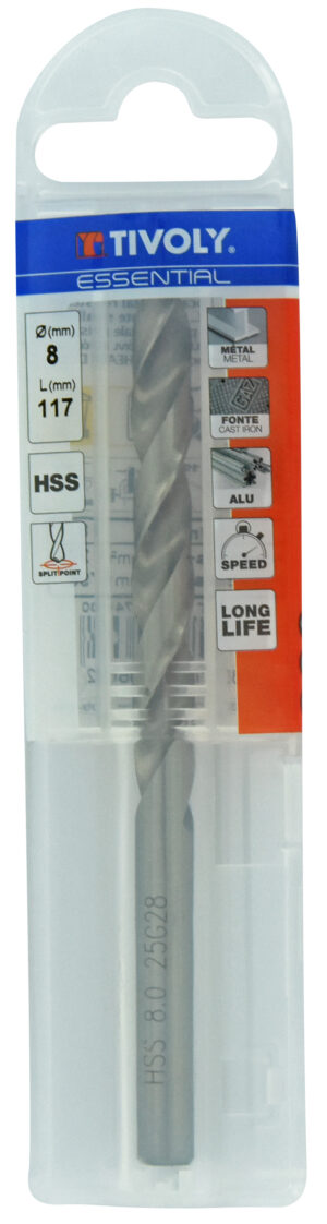 3221910206062_1 Metallipuur 8.0 mm, HSS, üleni lihvitud, Tipunurk terav (split point) 118°, jaepakend