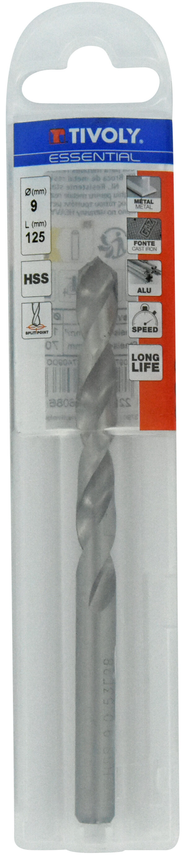 3221910206086_1 Metallipuur 9.0 mm, HSS, üleni lihvitud, Tipunurk terav (split point) 118°, jaepakend