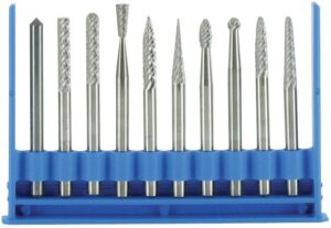 3221910828325_1 Mini pöördviilide komplekt, kõvasulamist. Komplektis 10 erineva kujuga Ø3 mm pöördviili. Kinnitus Ø3mm