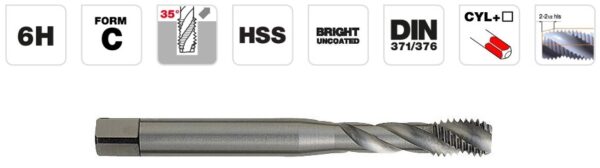 3221910852573_1 Masinkeermepuur M4x0.7, HSS DIN, spiraalse laastusoonega 35°. T Line