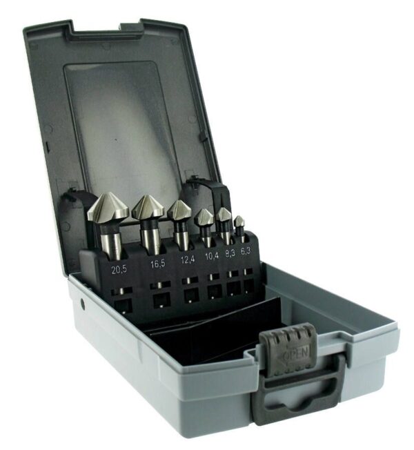 3221910899455_1 Tivoly süvistite komplekt – 6-osaline, Ø6.3–20.5mm, 90° nurk, HSS-E5 koobalt, DIN 335C