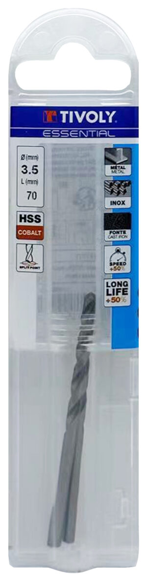 3221912002327_1 Metallipuurid 3.5mm, HSS-Co, üleni lihvitud. Tipunurk terav (split point) 135°. T Line, jaepakend, 2tk