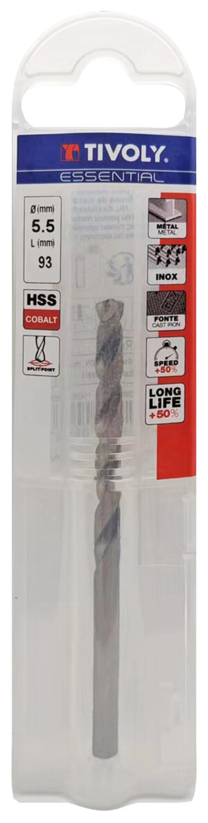 3221912002372_1 Metallipuur 5.5mm, HSS-Co, üleni lihvitud. Tipunurk terav (split point) 135°. T Line, jaepakend
