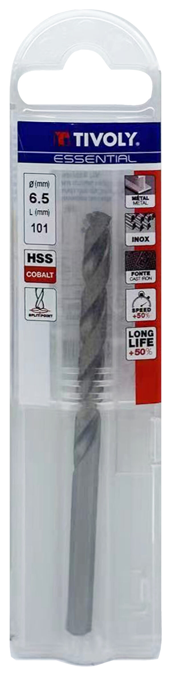 3221912002396_1 Metallipuur 6.5mm, HSS-Co, üleni lihvitud. Tipunurk terav (split point) 135°. T Line, jaepakend
