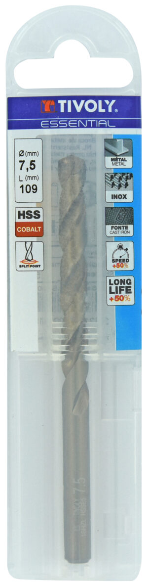 3221912002419_1 Metallipuur 7.5mm, HSS-Co, üleni lihvitud. Tipunurk terav (split point) 135°. T Line, jaepakend