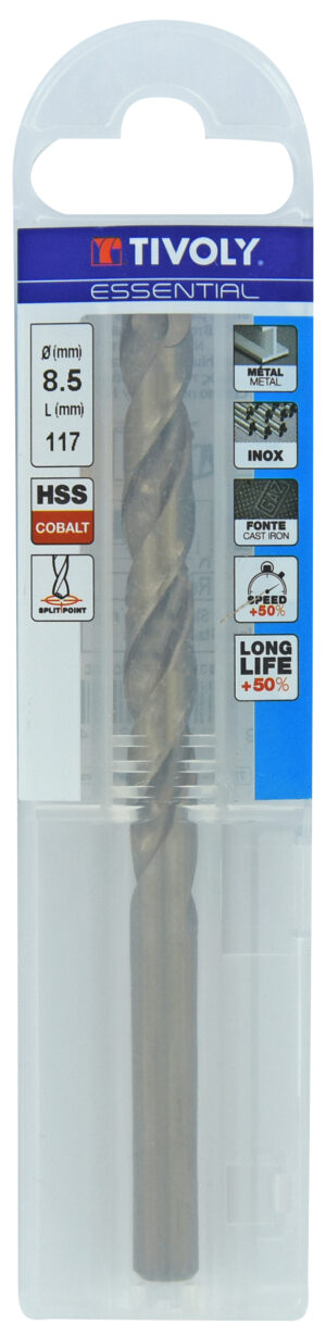 3221912002433_1 Metallipuur 8.5mm, HSS-Co, üleni lihvitud. Tipunurk terav (split point) 135°. T Line, jaepakend