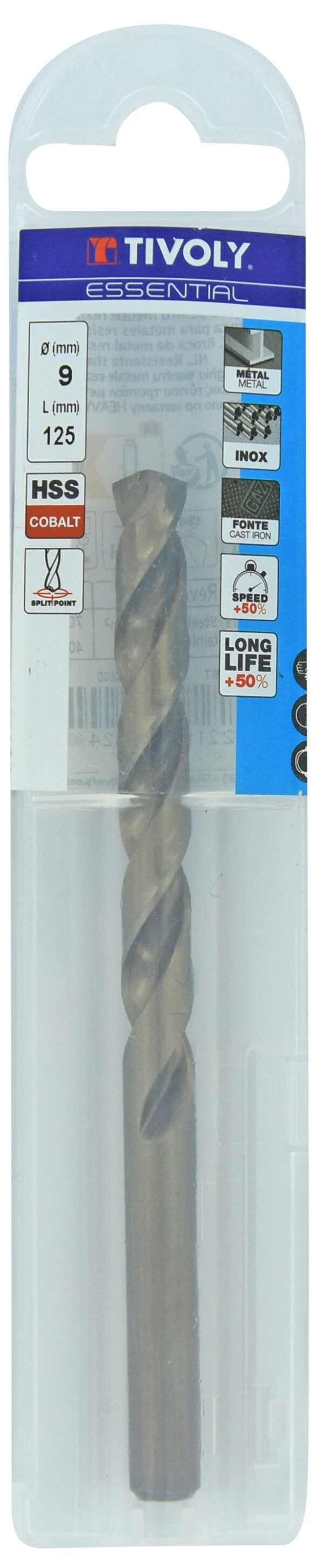 3221912002440_1 Metallipuur 9.0mm, HSS-Co, üleni lihvitud. Tipunurk terav (split point) 135°. T Line, jaepakend