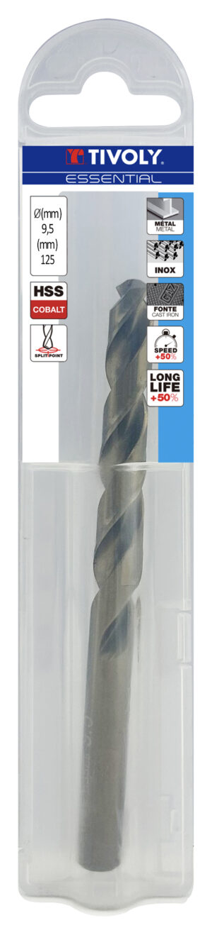 3221912002457_1 Metallipuur 9.5mm, HSS-Co, üleni lihvitud. Tipunurk terav (split point) 135°. T Line, jaepakend