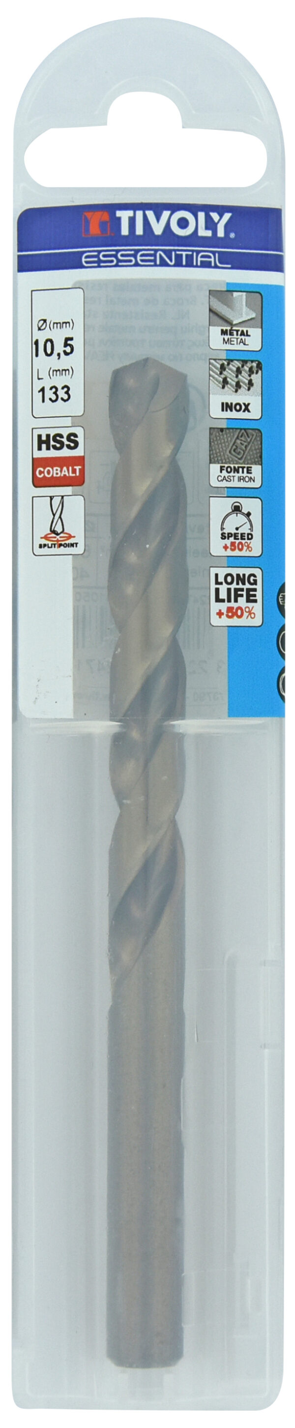 3221912002471_1 Metallipuur 10.5mm, HSS-Co, üleni lihvitud. Tipunurk terav (split point) 135°. T Line, jaepakend