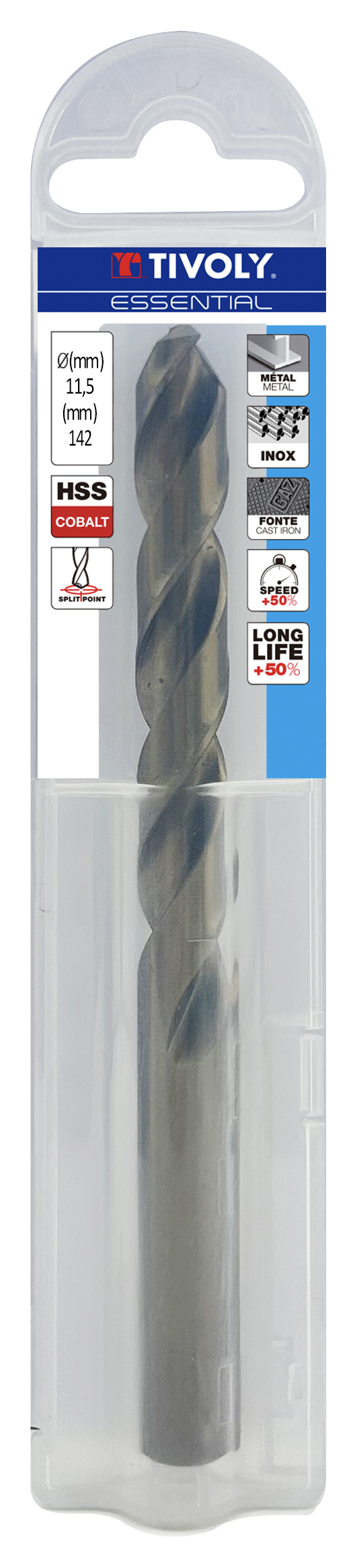 3221912002495_1 Metallipuur 11.5mm, HSS-Co, üleni lihvitud. Tipunurk terav (split point) 135°. T Line, jaepakend