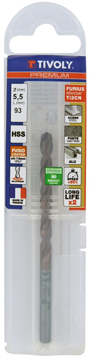 3221912045720_1 Metallipuur 6.0 mm, FURIUS HSS, Ti2CN FUSIO, üleni lihvitud, Tipunurk terav (split point) 135°, jaepakend