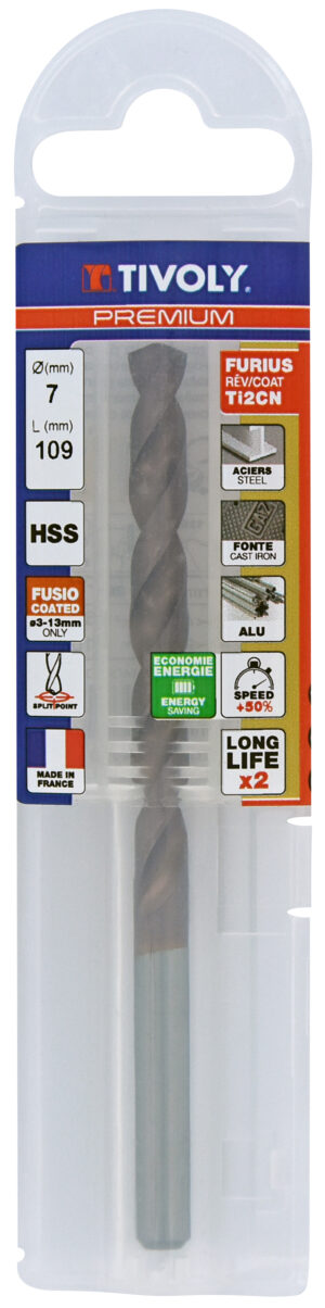 3221912045751_1 Metallipuur 7.0mm, FURIUS HSS, Ti2CN FUSIO, üleni lihvitud, Tipunurk terav (split point) 135°, jaepakend