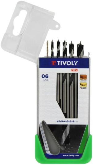 3221912072139_1 Tivoly puidupuuride komplekt – 6-osaline Ø2–8 mm, kolmiktipuga teritus ja lihvitud sooned, HSS, silindriline vars