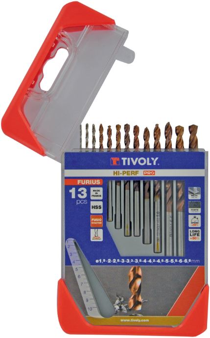 3221912112538_1 Metallipuuride komplekt 1.5-6.5mm, HSS, FURIUS (FUSIO), 13 puuri