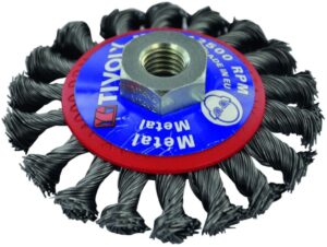 3221912128959_1 Ketashari nurklihvijale, Ø95mm, põimitud traat 0.5mm, M14