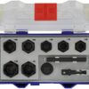 3221912132093_1 Tivoly löögipadrunite ekstraktorkomplekt – 10-osaline, 3/8″ kuuskantvõll, Ø 10–19 mm, CrMo teras, must fosfaatkate, adapterite ja tõmbetangiga