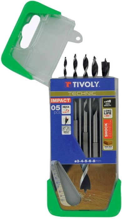 3221912161710_1 Puidupuuride komplekt 3-8mm, 5-osaline, 1/4 kuuskant saba