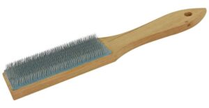 3221912313652_1 Viilhari, terastraadist ja puitkäepidemega, lihvkivide puhastamiseks