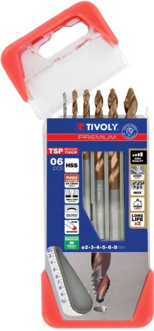 3221912344519_1 Metallipuuride komplekt 2-8mm, HSS "Smart Point" progresseeruva tipuga, Ti2CN FUSIO, 6 puuri