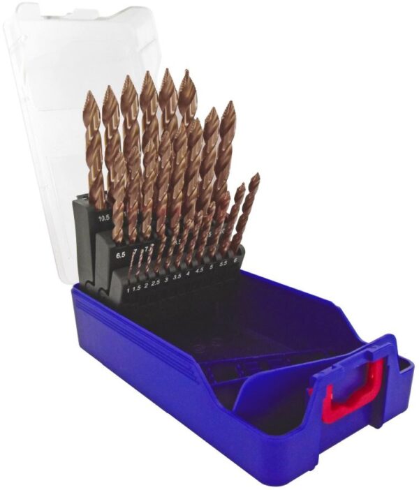 3221912344533_1 Tivoly Smart Point FUSIO metallipuuride komplekt – 25-osaline Ø 1–13 mm, automaatne tsenterdus, 5 mm kolmnurkvars, FUSIO-kattega HSS
