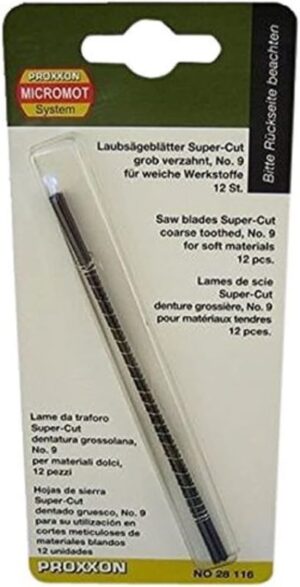 4006274281165_1 Proxxon Super-Cut tikksaeterad puidule, jäme hammas, nr 9: 14 hammast/25 mm, 12 tk 28116