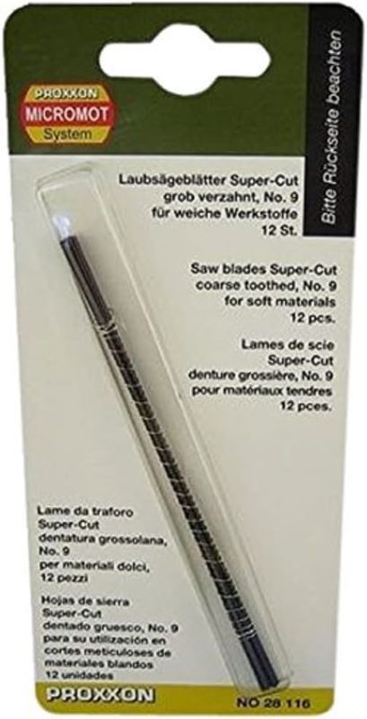 4006274281165_1 Proxxon Super-Cut tikksaeterad puidule, jäme hammas, nr 9: 14 hammast/25 mm, 12 tk 28116