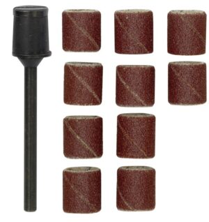 4006274289802_1 Proxxon Lihvimisrullide komplekt 28980 – 10 tk, Ø 10 mm, 150 karedusega + kinnitusvarras