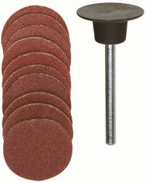 4006274289826_1 Proxxon Lihvimisketaste komplekt 28982 – 10 tk, Ø 18 mm, 120 & 150 karedusega + kinnitusvarras