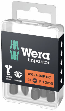 4013288157652_1 Wera 851/4 Impaktor otsakud PH 2 x 50mm, 5tk