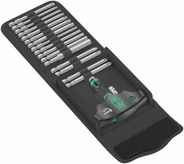 4013288222879_1 Wera Kraftform Kompakt 400 RA narrega T-käepideme komplekt 1/4" otsakutega, 17osa