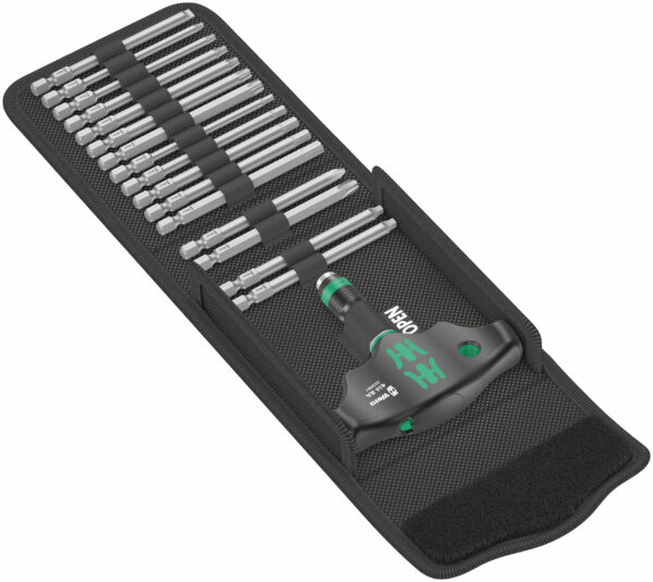 4013288222930_1 Wera Kraftform Kompakt 400 RA narrega T-käepideme komplekt 1/4" otsakutega, 17osa, tollmõõt