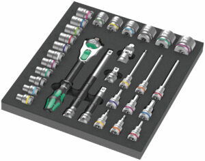 4013288225207_1 Wera 9722 Padrunvõtmete komplekt vahus 8000 C Zyklop 1/2", 31osa