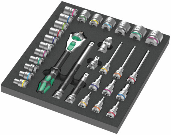 4013288225207_1 Wera 9722 Padrunvõtmete komplekt vahus 8000 C Zyklop 1/2", 31osa