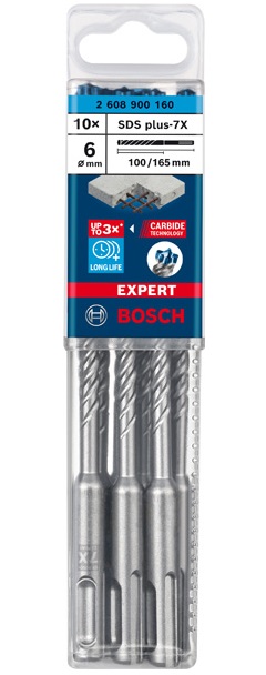 4059952532332_1 Bosch SDS+ 7X betoonipuur Ø6*100*165mm - 10tk