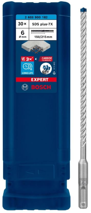 4059952532554_1 Bosch SDS+ 7X betoonipuur Ø6*150*215mm - 30tk