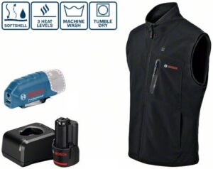 4059952580791_1 Soojendusega vest Bosch GHV 12V+18V + GAA 12V-21, (1x2.0Ah), suurus S